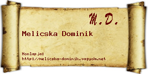 Melicska Dominik névjegykártya